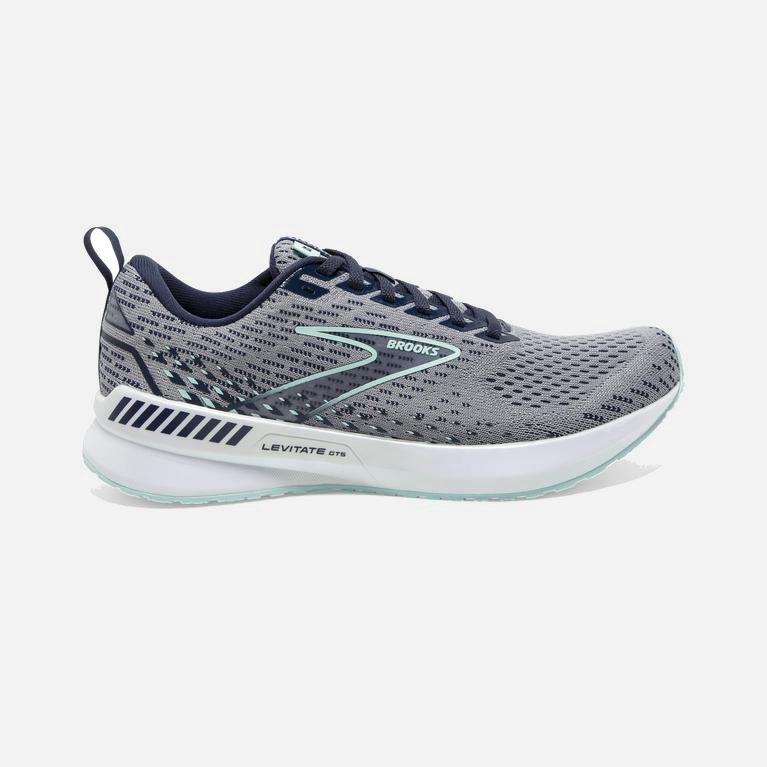 Brooks Levitate Gts 5 Springy Hardloopschoenen voor Dames Grijs /Blauw Licht (KNWPJ-6507)